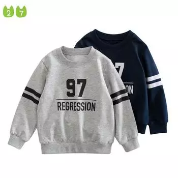 Новинка 2022 года, детская одежда с капюшоном, детский свитер, пуловер для мальчиков, весенняя одежда 90cm белый