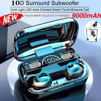 Новинка 2022 года F9 TWS Bluetooth наушники 5.0 зарядное устройство водонепроницаемые беспроводные наушники стерео спортивные наушники микрофон для смартфона чёрный