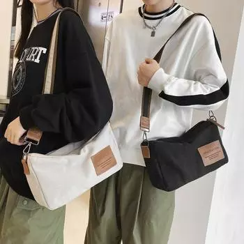 Новинка 2022 года, холщовая сумка большой вместимости, универсальная повседневная сумка-подушка для Instagram, модная крутая рабочая одежда, сумка через плечо для пар, мужская сумка через плечо