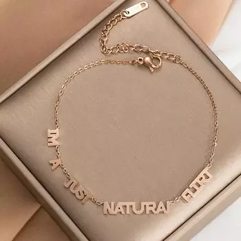 Новинка 2022 года, модный нишевый дизайн, цепочка с буквенными звеньями, женские браслеты, женские браслеты из розового золота из нержавеющей стали, ювелирные изделия