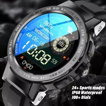 Новинка 2022 года, мужские умные часы, 24+ спортивных режимов, массивные циферблаты, монитор сердечного ритма, фитнес-трекер, IP68, водонепроницаемые умные часы для женщин