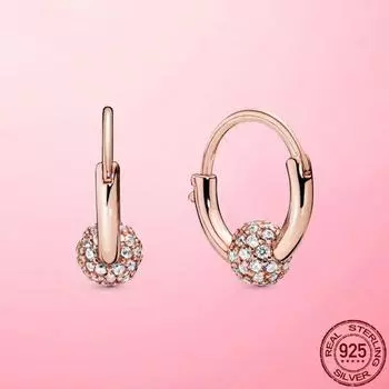 Новинка 2022 года, серьги-кольца из серебра 925 пробы с цирконием, серьги-кольца из бисера для женщин, модные серебряные серьги, ювелирные изделия, серьги Brincos