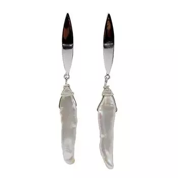 Новинка 2022 года, серьги с белым натуральным пресноводным жемчугом в форме листьев ивы, женские серебряные серьги, ювелирные изделия ручной работы, серьги-гвоздики с жемчугом