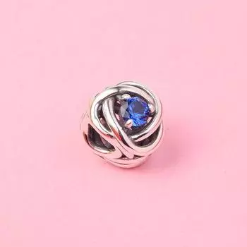 Новинка 2022 года, стерлингового серебра 925 пробы, синий круг, очаровательные хрустальные бусины, подходит для европейских браслетов, женские ювелирные изделия своими руками