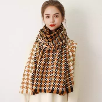 Новинка 2022 года, зимний теплый кашемировый шарф из пашмины, женский и мужской красочный плед, дизайнерский шейный платок, вязаные шарфы с кисточками