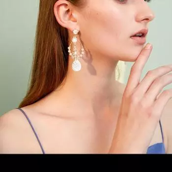 Новинка 2022, серьги из серебра 925 пробы с искусственными кристаллами, свадебные серьги для женщин, модные украшения (5 шт. бесплатной доставки)