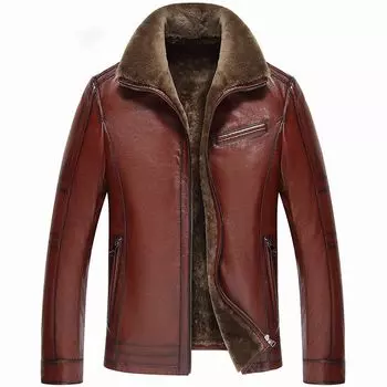 Новая цельная куртка из натуральной кожи с мехом для людей среднего и пожилого возраста, мужская верхняя куртка из коровьей кожи, короткая кожаная куртка Daddy M