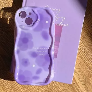 Новинка 2023 года, чехол с фиолетовым цветком и мультяшными звездами для Iphone 11 12 Promax 14 Pro Max 13, защитный чехол для задней крышки, чехол для телефона Conque For iphone 14
