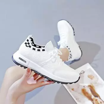 Новинка 2023 года, дышащие кроссовки с сетчатой поверхностью, легкие белые туфли без шнуровки, повседневная спортивная обувь 36