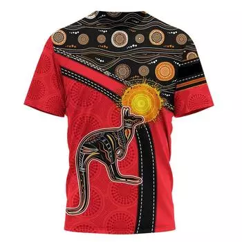 Новинка 2023 года, футболки с 3D принтом «Кенгуру аборигенов Австралии» и изображением коренных народов Австралии для мужчин и женщин, летние крутые футболки 4XL