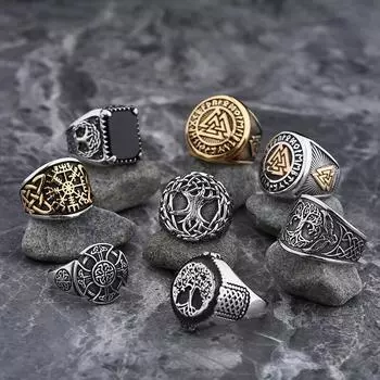 Новинка 2023 года, кольцо с рунами Одина из нержавеющей стали викингов, мужское свадебное кольцо Anels, женское ювелирное изделие, подарок Anel 7&Only ring