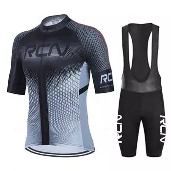 Новинка 2023 года, комплект велосипедного трикотажа Rcn с коротким рукавом для мужчин, анти-УФ-велосипедный комплект велосипедного трикотажа, летняя одежда для велоспорта Bicycle Pro Team XS