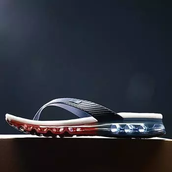 Новые летние мужские тапочки на воздушной подушке, высококачественные нескользящие износостойкие повседневные тапочки, шлепанцы, повседневная мужская обувь, размер 46 38