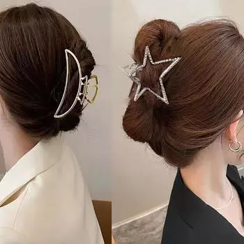 Новинка 2023 года, металлические зажимы для волос, корейские геометрические заколки для волос с луной и звездой, заколки для волос, заколки для волос для женщин, украшения для волос, аксессуары, головные уборы