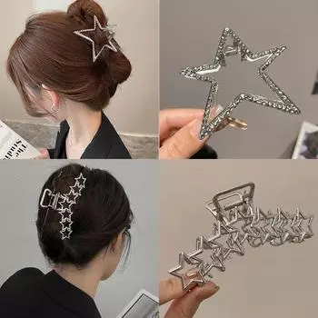 Новинка 2023 года, металлические зажимы для волос, корейские геометрические заколки для волос с луной и звездой, заколки для волос, заколки для волос для женщин, украшения для волос, аксессуары, головные уборы