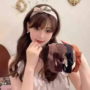 Новинка 2023 года, милый универсальный обруч для волос с бантом, женский сплошной цвет, широкая повязка для волос, повязки на голову, аксессуары для волос, головные уборы