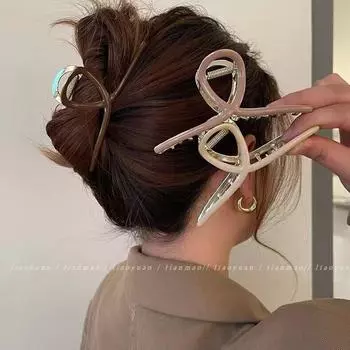 Новинка 2023 года, модные простые заколки для волос, милые заколки с геометрическим узором, заколки для волос, зажим в форме акулы, головные уборы, женские металлические аксессуары для волос для девочек