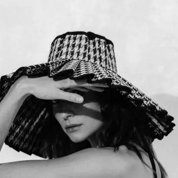 Новинка 2023 года, мужская и женская складная соломенная плиссированная поясная шляпа ручной работы с большими полями, женская соломенная шляпа с козырьком для пляжа и путешествий M 56-58cm