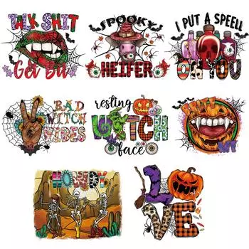 Новинка 2023 года, нашивка для одежды на Хэллоуин, художественные ремесла, глажка, термоклейкая передача, одежда, аппликация, аксессуары «сделай сам», термоперенос