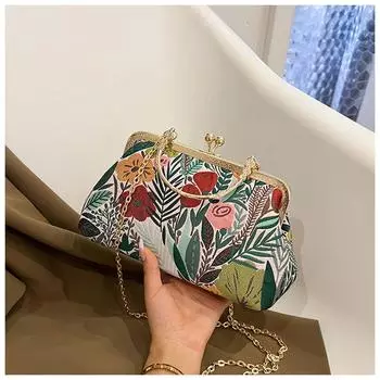 Новинка 2023 года, обеденная сумка в китайском стиле с пряжкой, ручная сумка на одно плечо, диагональная универсальная модная женская сумка с цветочной вышивкой синий