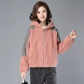 Новинка 2023 года, осень/зима, свободное и утолщенное пальто из флиса с имитацией ягненка M хаки