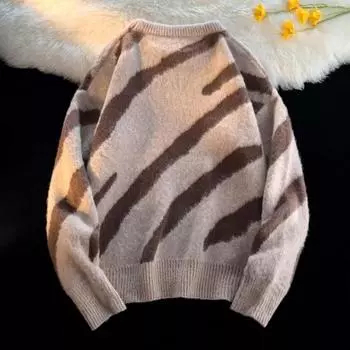 Новинка 2023 года, осенне-зимний модный мужской универсальный простой вязаный свободный вязаный свитер в стиле ретро, индивидуальный повседневный свитер для мужчин