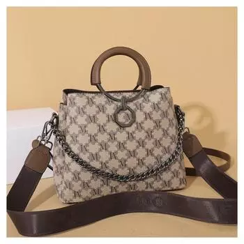 Новинка 2023 года, осенне-зимняя универсальная сумка через плечо с цепочкой, большая вместительная сумка-ведро с высококачественным широким плечевым кольцом, ручная сумка