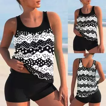 Новинка 2023 года, пляжные купальники, летние женские модные купальники-танкини, модный дизайн, купальный костюм с принтом, женский комплект из двух предметов, монокини S белый