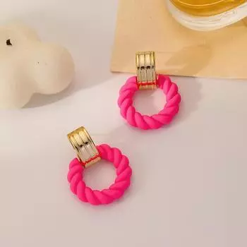 Новинка 2023 года, разноцветные серьги с шитьем в виде спрея, индивидуальный модный тренд, простые геометрические круглые серьги из смолы