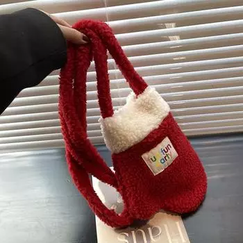 Новинка 2023 года, рождественская красная сумка-перчатка в стиле ретро с уникальным дизайном для женщин, большая вместительная забавная сумка через плечо на одно плечо