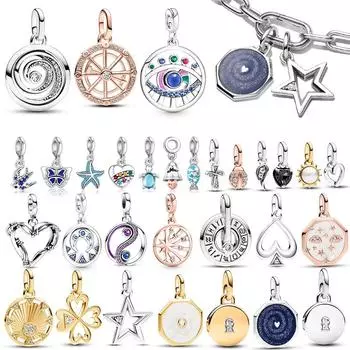 Новинка 2023 года, S925 серебро, подвеска-медальон в форме сердца, подходит для оригинального браслета, для женщин, ювелирные аксессуары