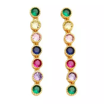 Новинка 2023 года, серьги с кисточками в европейском и американском темпераменте, с инкрустацией в цвете, женские геометрические серьги с банкетным темпераментом