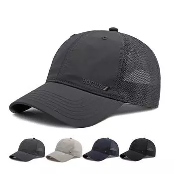 Новинка 2023 года, сетчатые бейсболки, женские дышащие сетчатые бейсболки, повседневные спортивные шапки, женские и мужские кепки для рыбалки Adjustable чёрный
