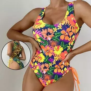 Новинка 2023 года, сексуальный цельный купальник с полыми бретелями сзади, регулируемый купальник бикини, летняя сексуальная модная женская пляжная одежда S