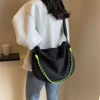 Новинка 2023 года, студенческая спортивная сумка, женская однотонная однотонная сумка для отдыха, нейлоновая индивидуальная сумка через плечо на одно плечо
