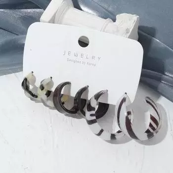Новинка 2023 года, студенческие серьги для девочек, элегантные темные серьги, комплект круглых серег, комбинированные окрашенные серьги нестандартной формы для вечеринок коричневый