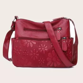 Новинка 2023 года, сумки через плечо из мягкой кожи для женщин, сумка через плечо с цветочным принтом, дизайнерские кошельки и женские сумки чёрный