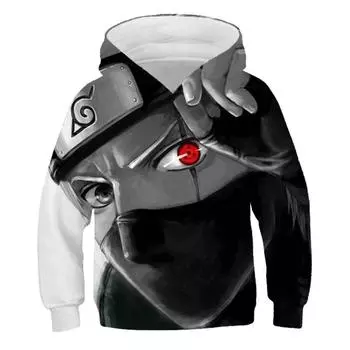 Новинка 2023 года, толстовка с капюшоном Наруто, детские модные толстовки с 3D принтом, детские пуловеры для мальчиков и девочек, уличная одежда, пальто для детей 3-14 лет, 2023 150cm