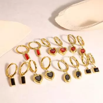 Новинка 2023 года, универсальные серьги с цирконием, женственные серьги с пряжкой для ушей, нержавеющая сталь, холодный стиль, серьги во французском стиле ретро