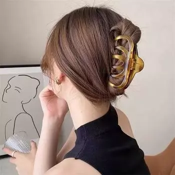 Новинка 2023 года, винтажная заколка для волос с геометрическим рисунком, крабы, модные простые однотонные большие зажимы для волос в ванне, зажимы для волос для женщин, аксессуары для волос, головные уборы