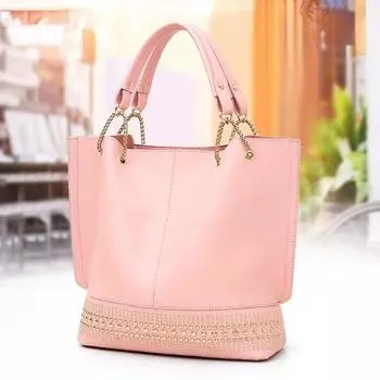 Новинка 2023 года, женская сумка для матери и ребенка, комплект из трех предметов, модная сумка через плечо на одно плечо, универсальная ручная большая сумка с заклепками 33x15x30cm красный