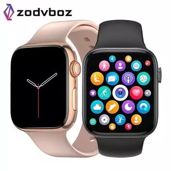 Новинка 2023 года, женские умные часы с NFC, мужские и женские Bluetooth-вызовы, водонепроницаемые, с беспроводной зарядкой, HD-экран для + Box Silica gel розовый