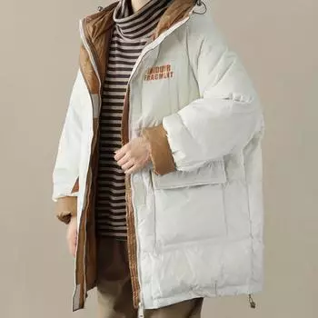 Новинка 2023 года, женский пуховик, зимнее пальто, женская версия средней длины, парки, свободная верхняя одежда больших размеров, пальто с капюшоном для отдыха S чёрный