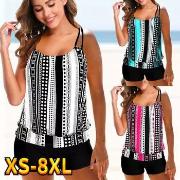 Новинка 2023 года, женский сексуальный купальник с принтом, две части, танкини, женские летние монокини, купальный костюм, пляжная одежда 8XL XXXL розы красного