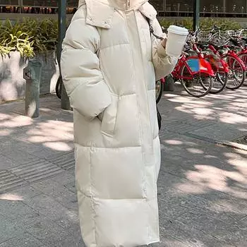 Новые зимние и осенние женские толстовки с капюшоном на белом утином пуху, куртки-пуховики, пальто, теплые ветрозащитные черные белые пальто M чёрный