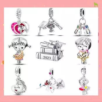 Новинка 2023, стерлингового серебра 925 пробы, выпускные очаровательные бусины, подходят для браслета, подвески, ювелирных изделий своими руками, изготовления подарков