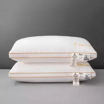 Новинка 2024 года, A + хлопок, полиэстер, подушка для отеля, подушка, 48x74 см, 1 шт., защита для шеи, полное наполнение, удобный отскок 48x74cm 1pc серый