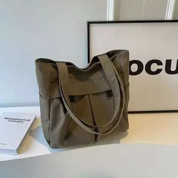 Новинка 2024 года, большая вместительная ручная сумка на плечо, модная тканевая сумка для студенческой классной комнаты, упрощенная рабочая сумка-тоут BBD-2069