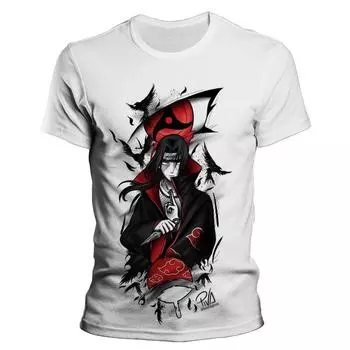 Новинка 2024 года, горячее лето, мужская футболка с принтом японского аниме «Наруто» 3D, детская уличная мода для отдыха, спортивная, большой размер 100cm