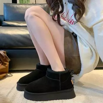 Новинка 2024 года, классические женские зимние ботинки на утепленном пухе, удобные теплые ботильоны, женская зимняя женская обувь, массивные Botas Mujer 35 коричневый
